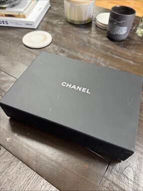 CHANEL Black Box with White Logo Luxury Gift Box